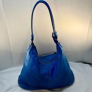 American Leather Co. Evelyn Hobo Blue Leather Bag